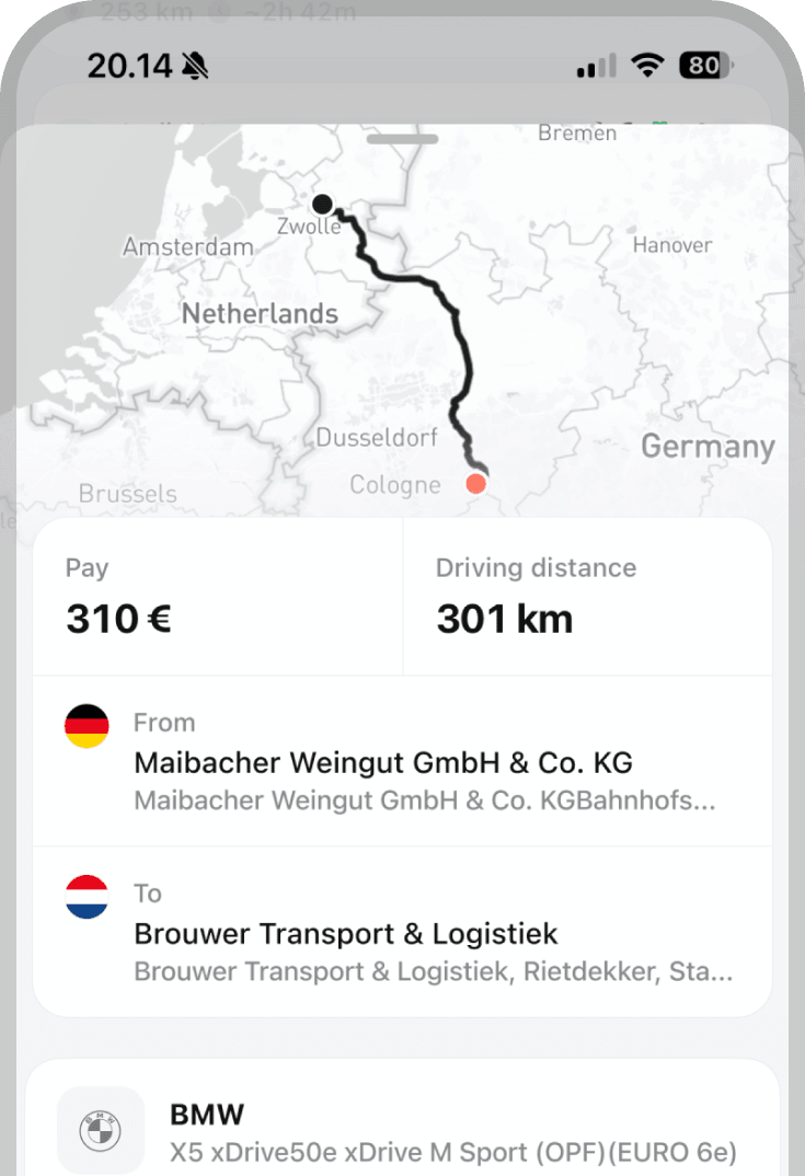 Fahrt auswählen