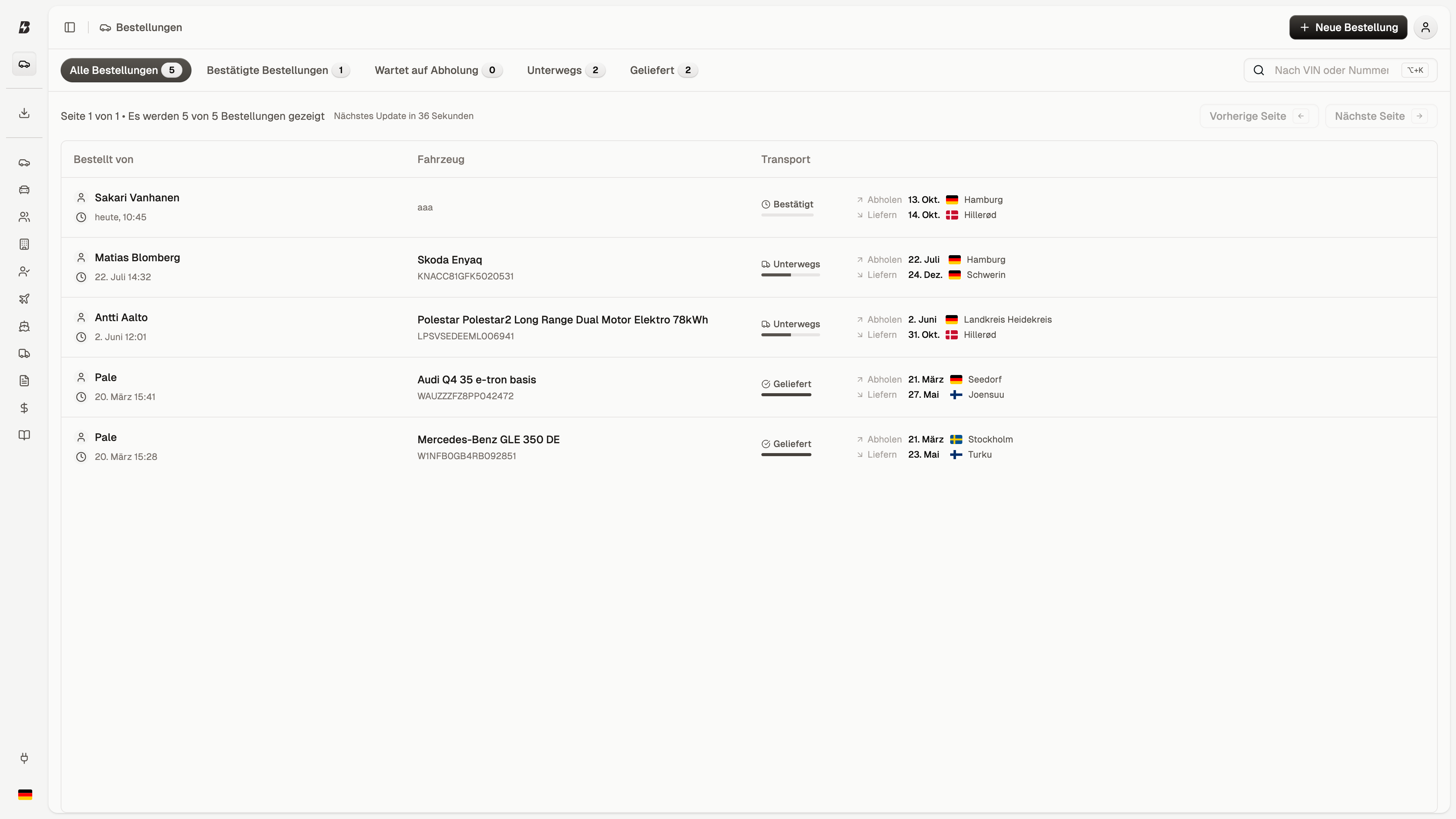 Bahn Express Portal Dashboard