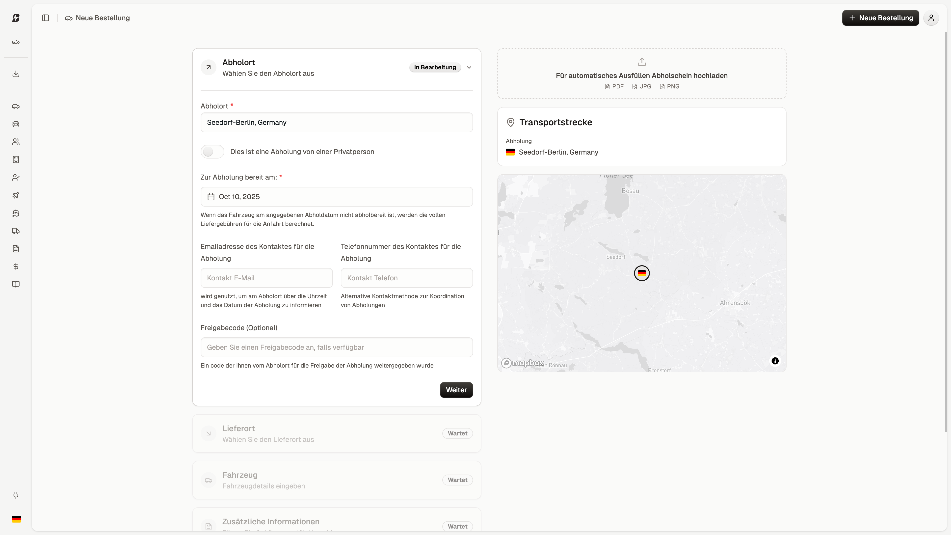 Bahn Express Order Form